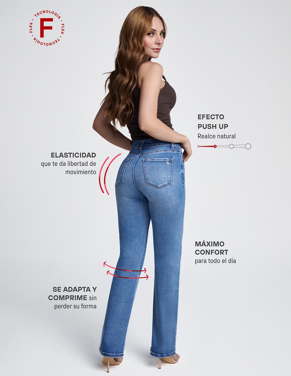 Jeans regular straight para mujer 3