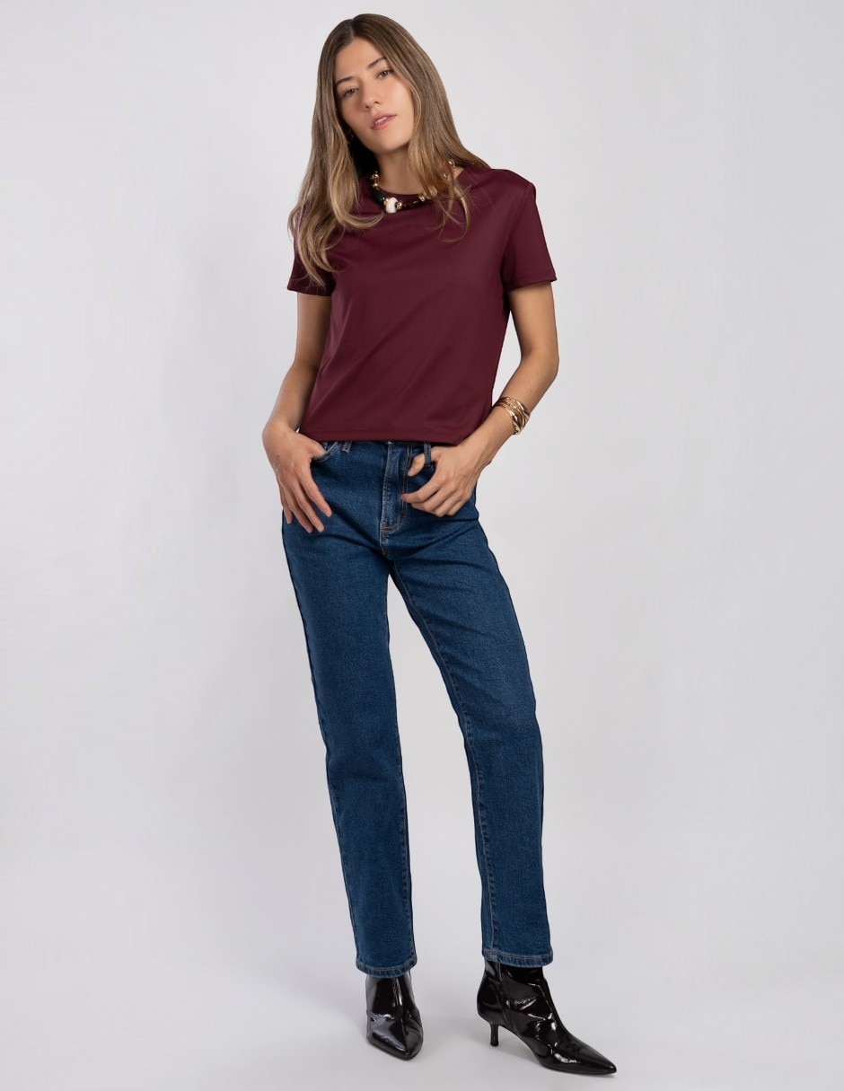 Jeans regular straight para mujer 1