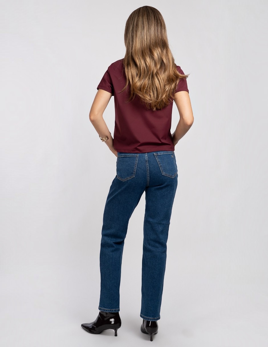 Jeans regular straight para mujer 4