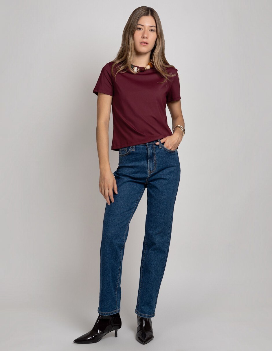 Jeans regular straight para mujer 5