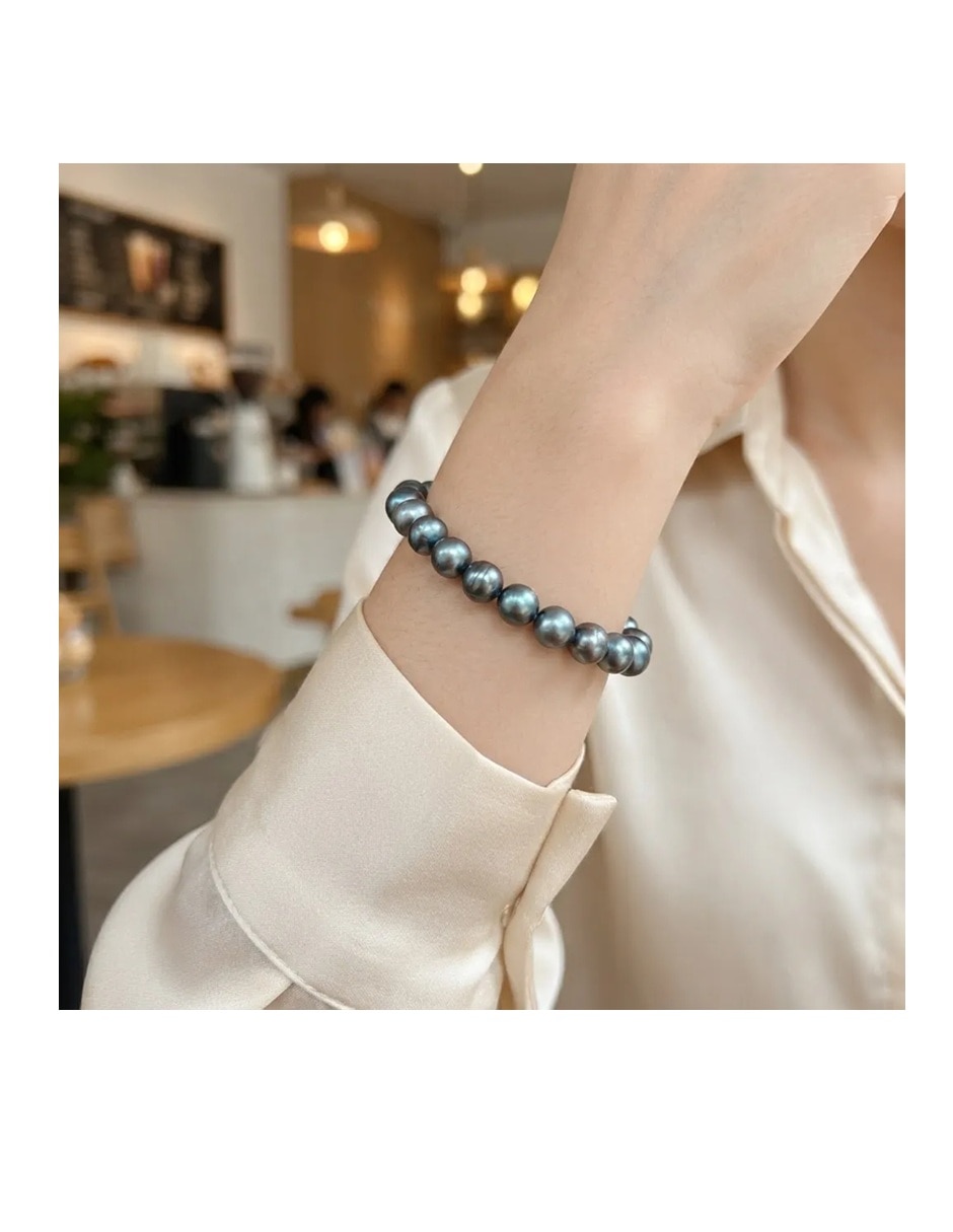 Pulsera de baño oro con perla cultivada 14 k clásica