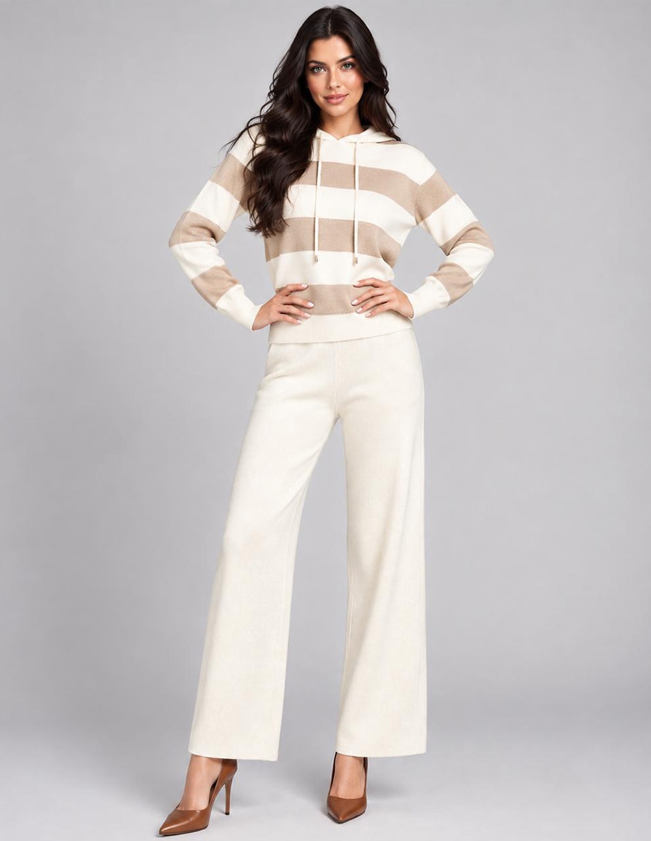 Conjunto casual tejido de algodón para mujer Conjunto casual tejido de algodón para mujer