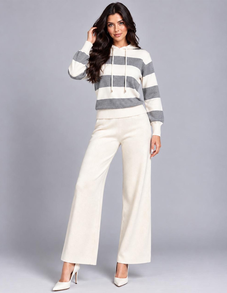 Conjunto casual tejido de algodón para mujer 1