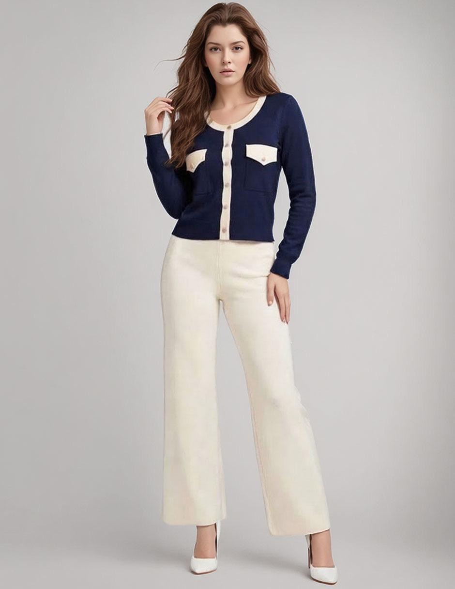 Conjunto business casual tejido de algodón para mujer 1