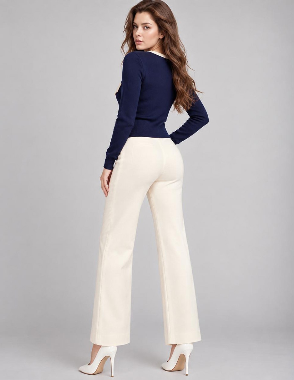 Conjunto business casual tejido de algodón para mujer 4