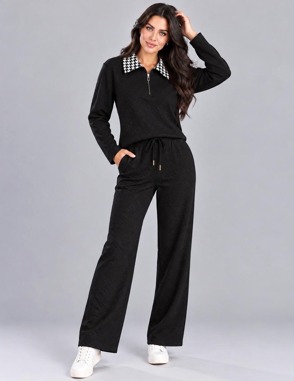 Conjunto casual tejido de algodón para mujer 1