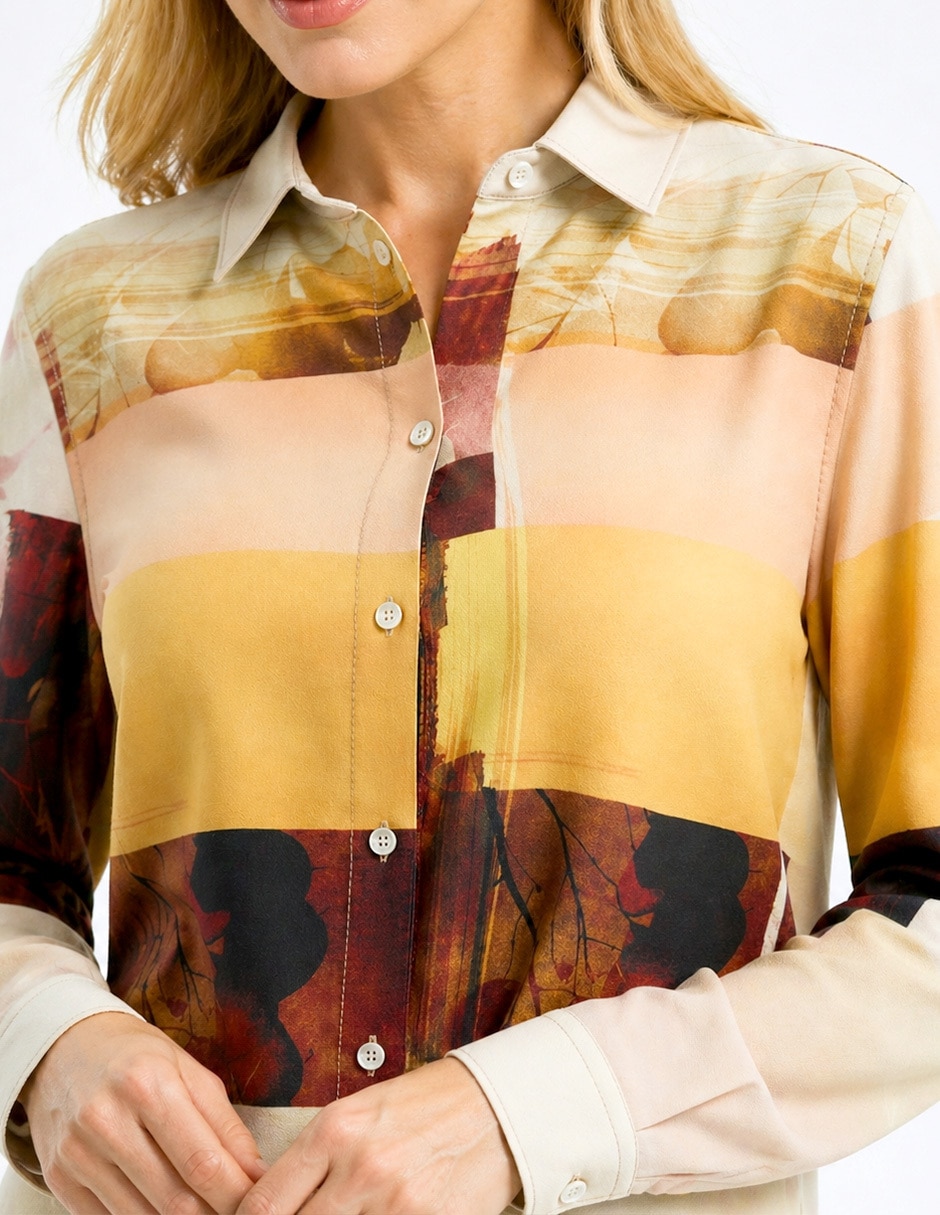 Blusa camisera manga larga para mujer 3