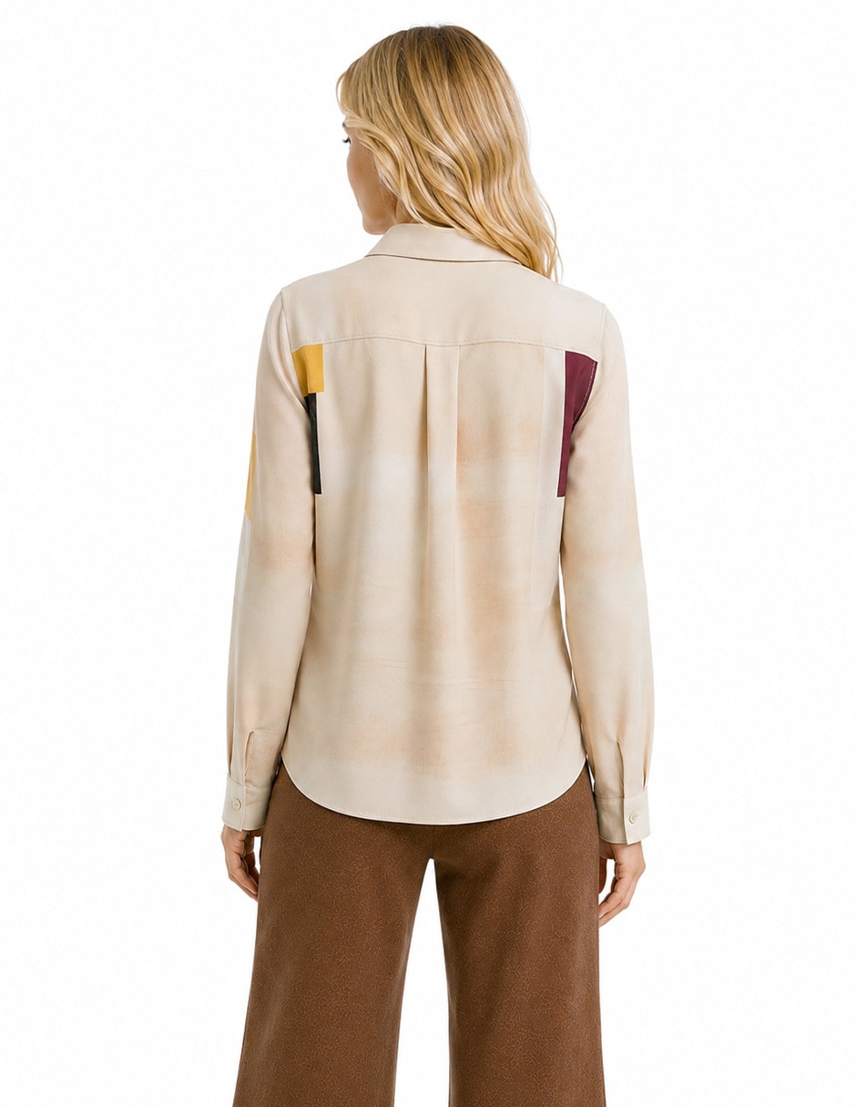 Blusa camisera manga larga para mujer 5