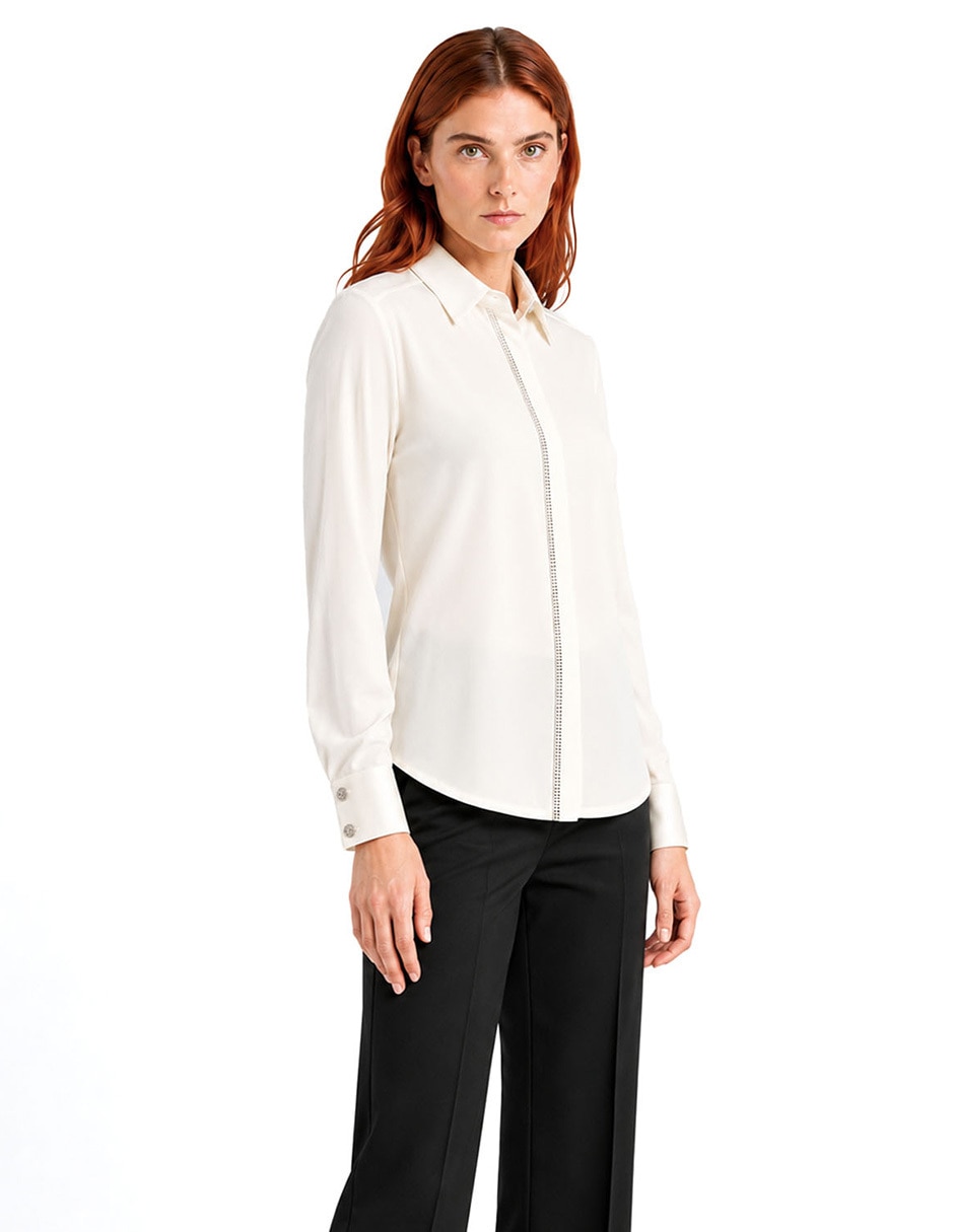 Blusa camisera manga larga para mujer 4