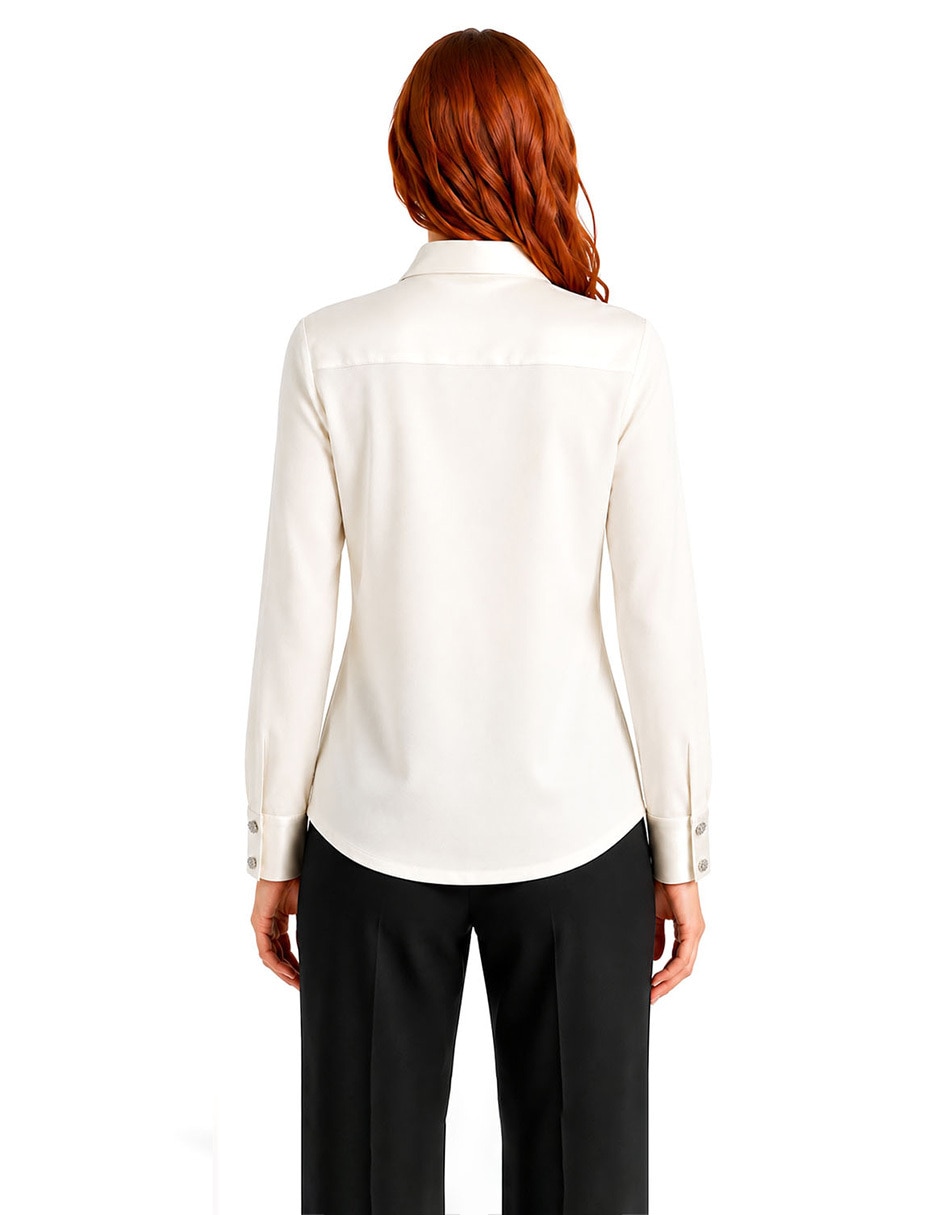 Blusa camisera manga larga para mujer 5