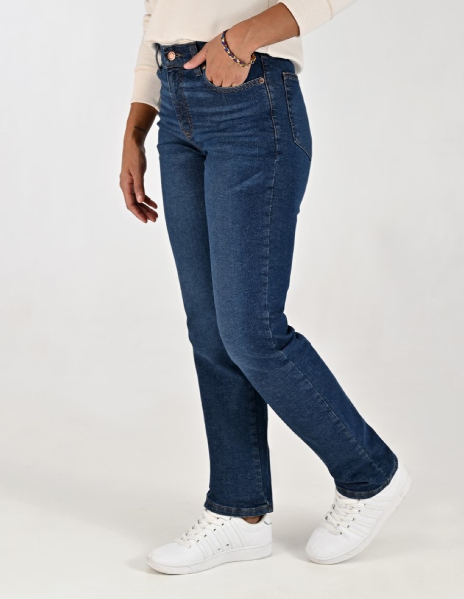 Jeans regular straight cintura para mujer 2