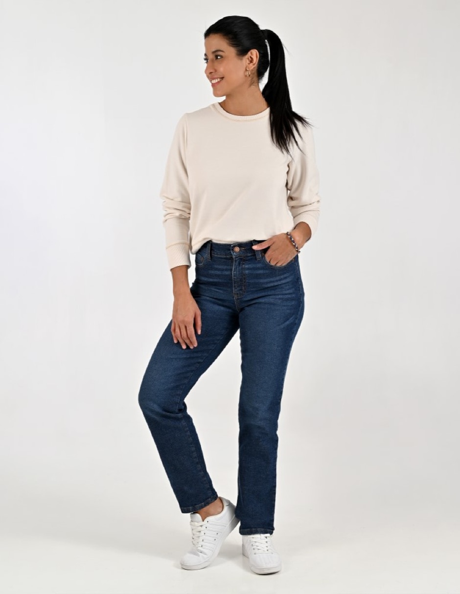 Jeans regular straight cintura para mujer 3
