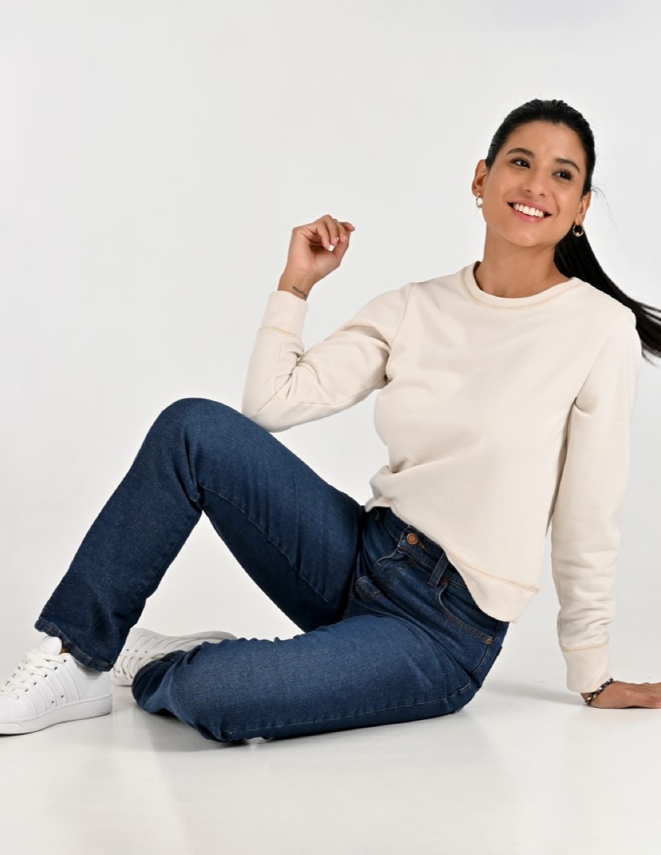 Jeans regular straight cintura para mujer 4