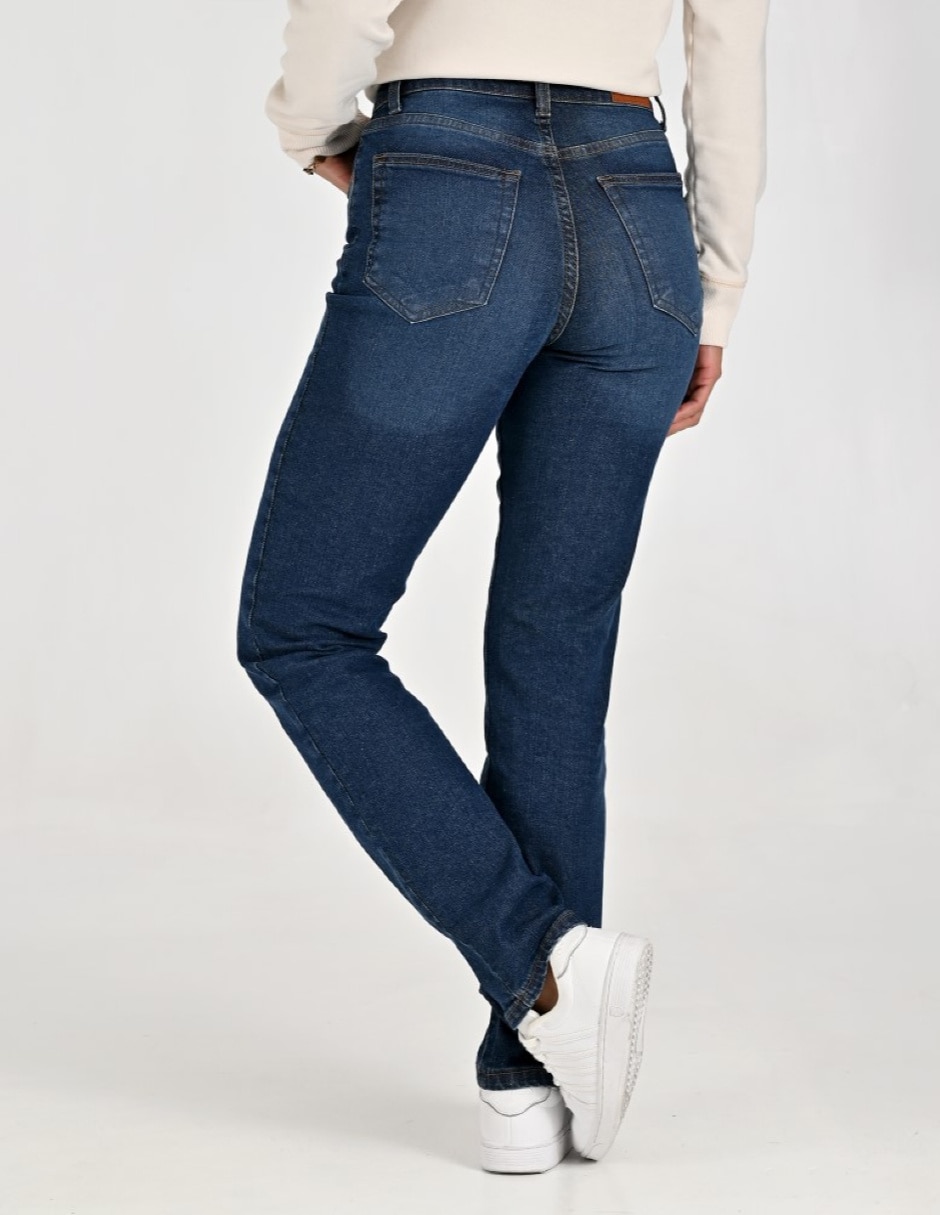 Jeans regular straight cintura para mujer 5