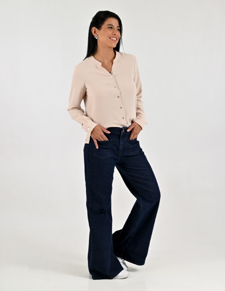 Jeans regular flare cintura para mujer 3