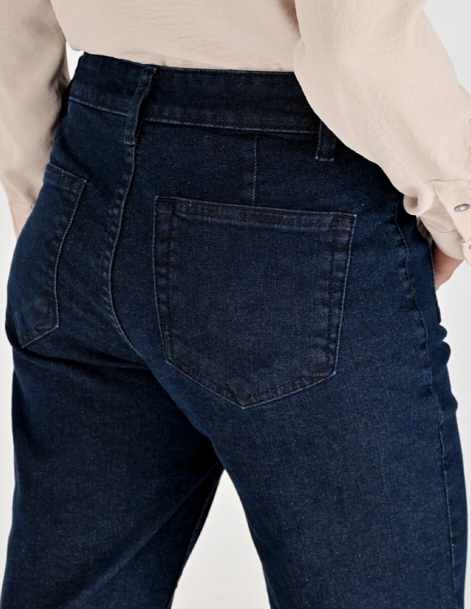 Jeans regular flare cintura para mujer 5