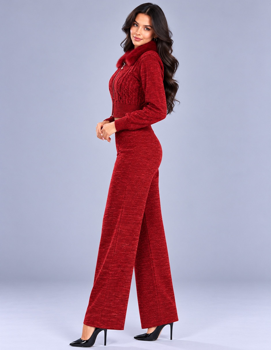 Conjunto business casual tejido de algodón para mujer 3