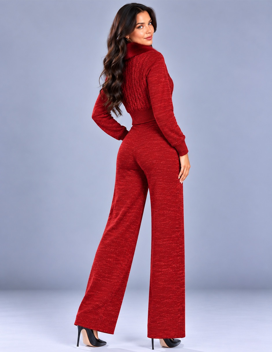 Conjunto business casual tejido de algodón para mujer 4