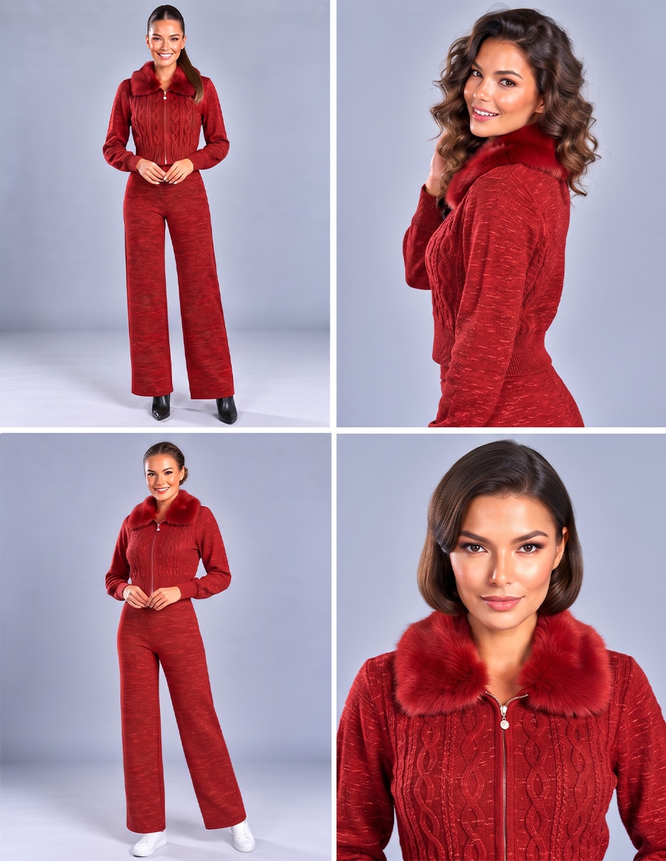 Conjunto business casual tejido de algodón para mujer 5