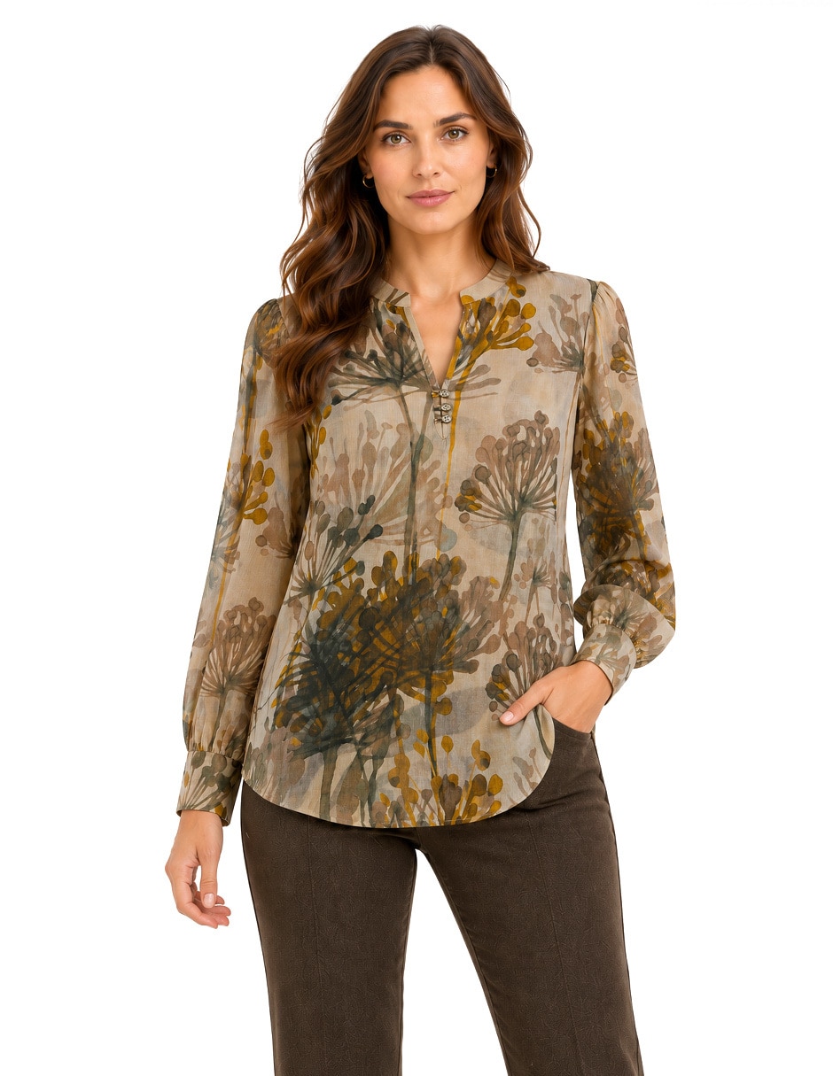Blusa manga larga para mujer