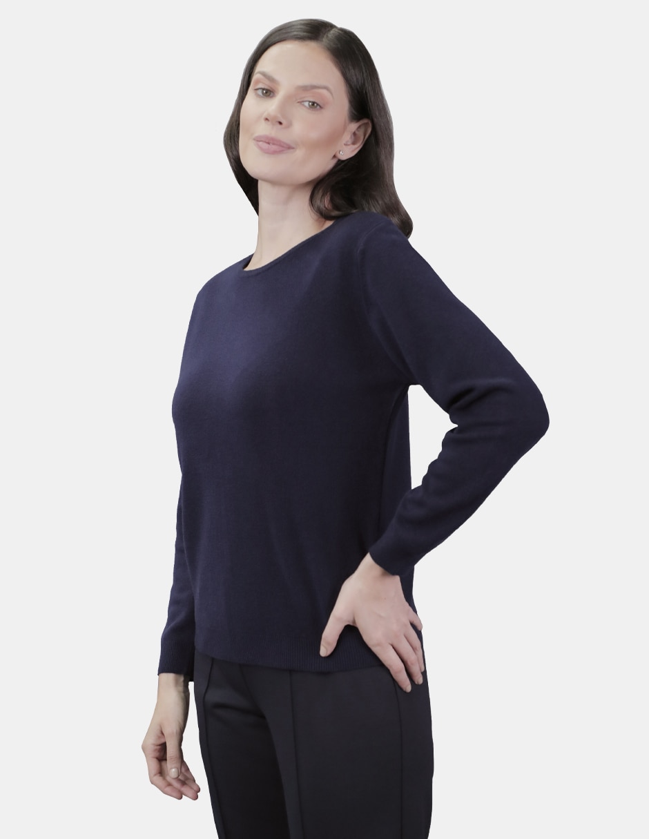 Suéter cuello redondo para mujer 7