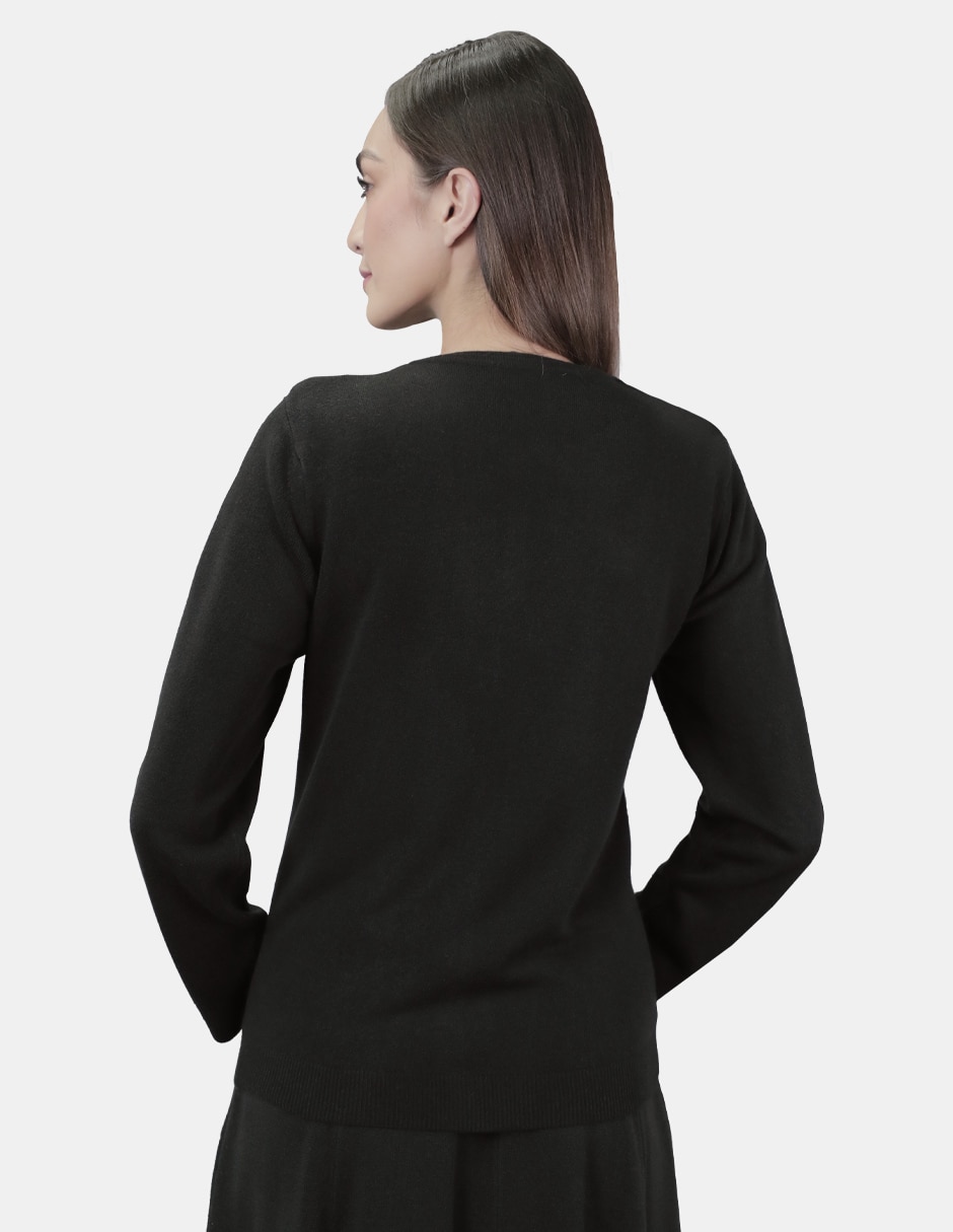 Suéter cuello redondo para mujer 2