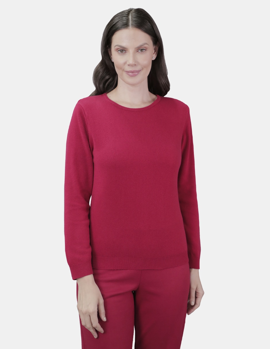 Suéter cuello redondo para mujer