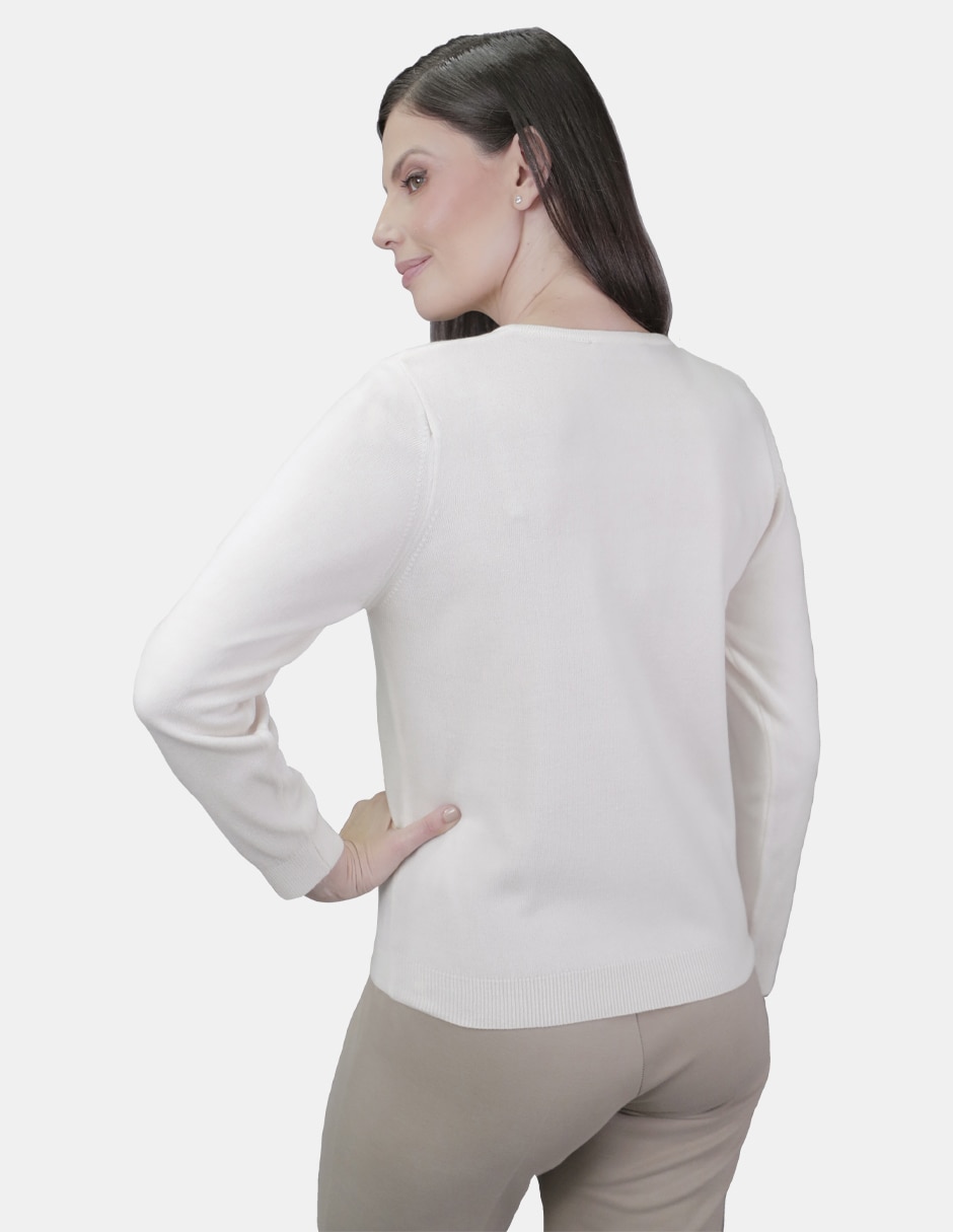 Suéter cuello redondo para mujer 2