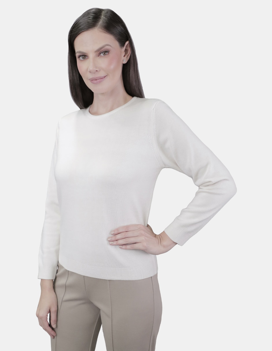 Suéter cuello redondo para mujer 4