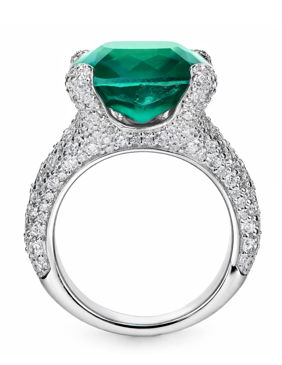 Anillo P 925 de Plata Turmalina Pavé 4
