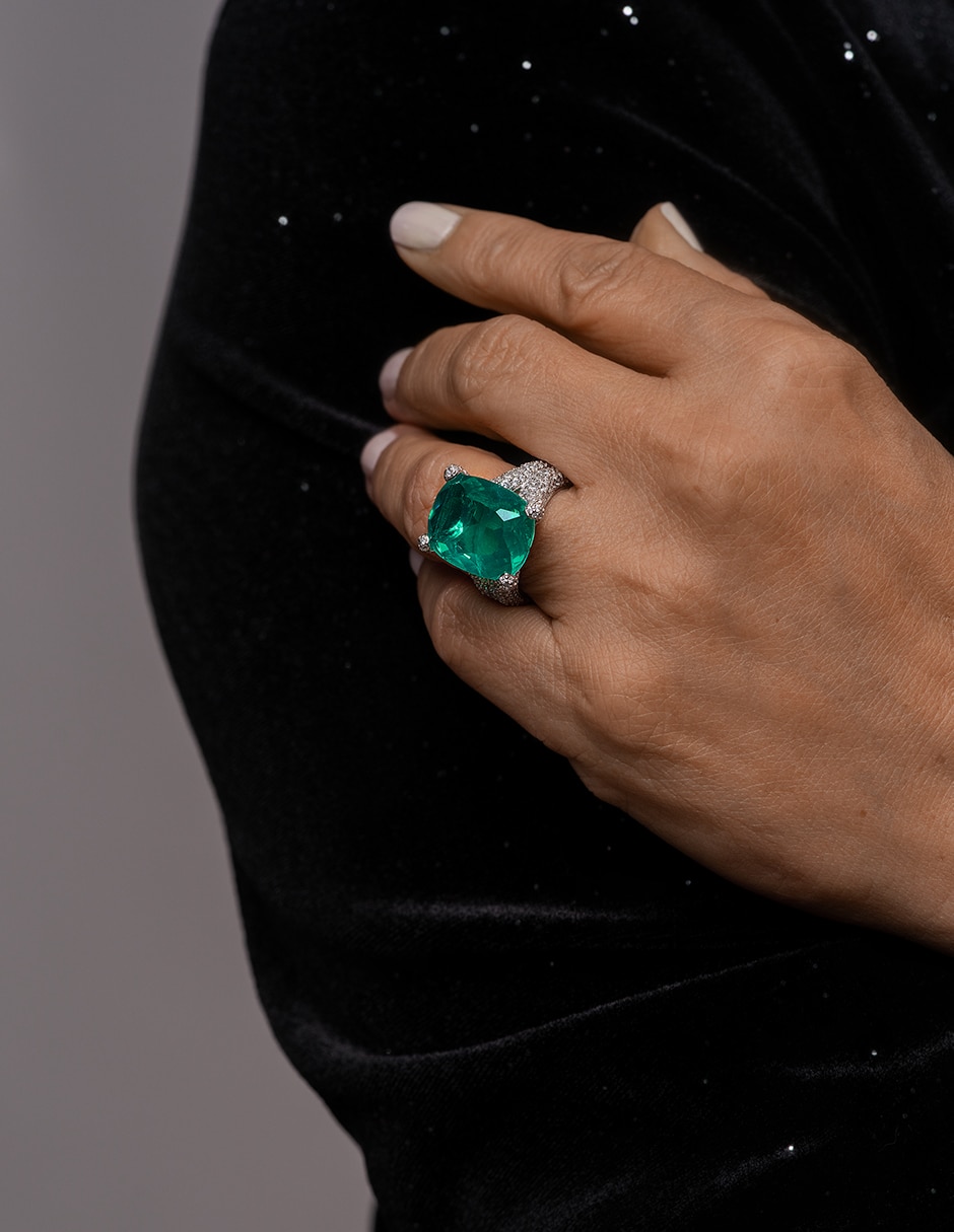 Anillo P 925 de Plata Turmalina Pavé 2