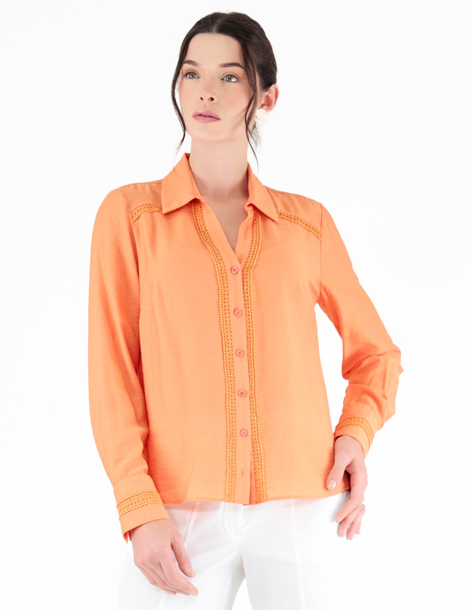 Blusa margaret manga larga para mujer