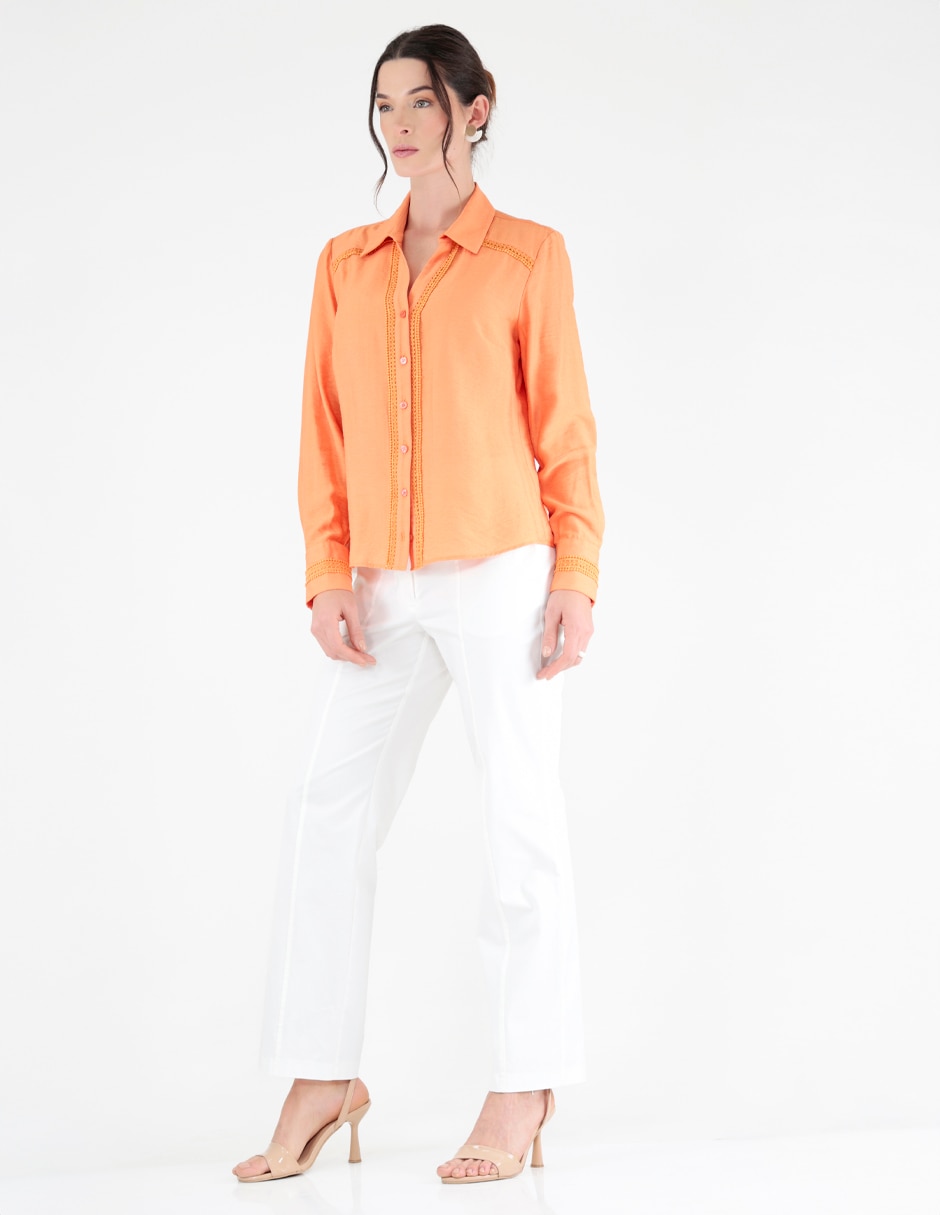 Blusa margaret manga larga para mujer